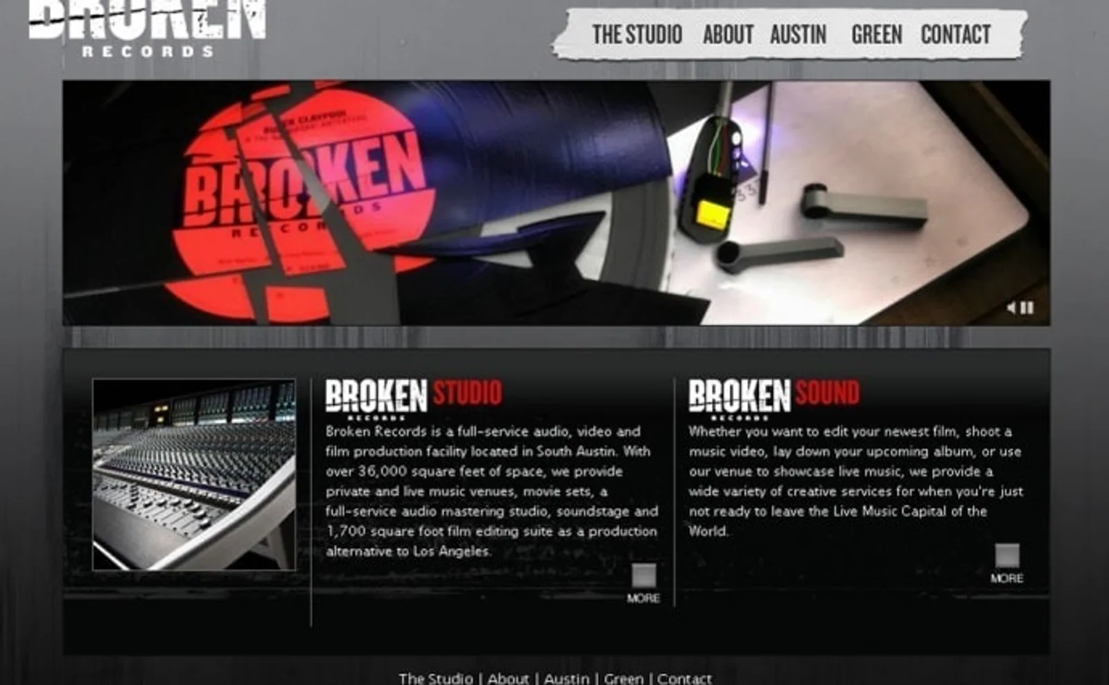 Broken Records studio identity and website