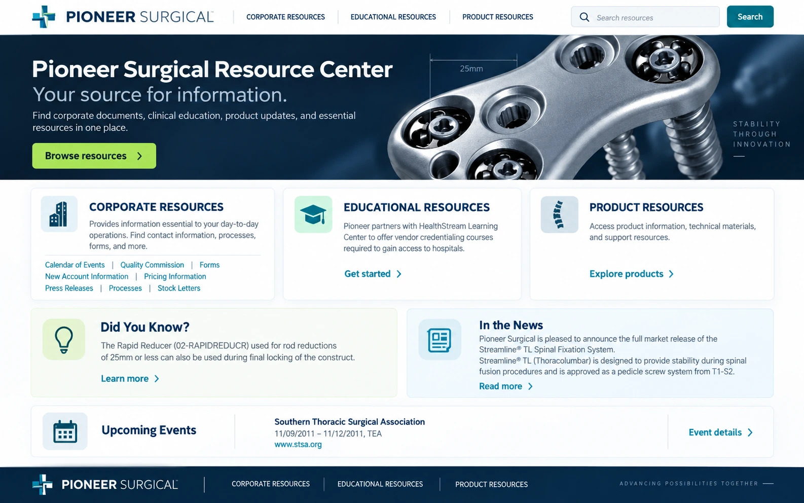 Modern Pioneer Surgical resource center redesign