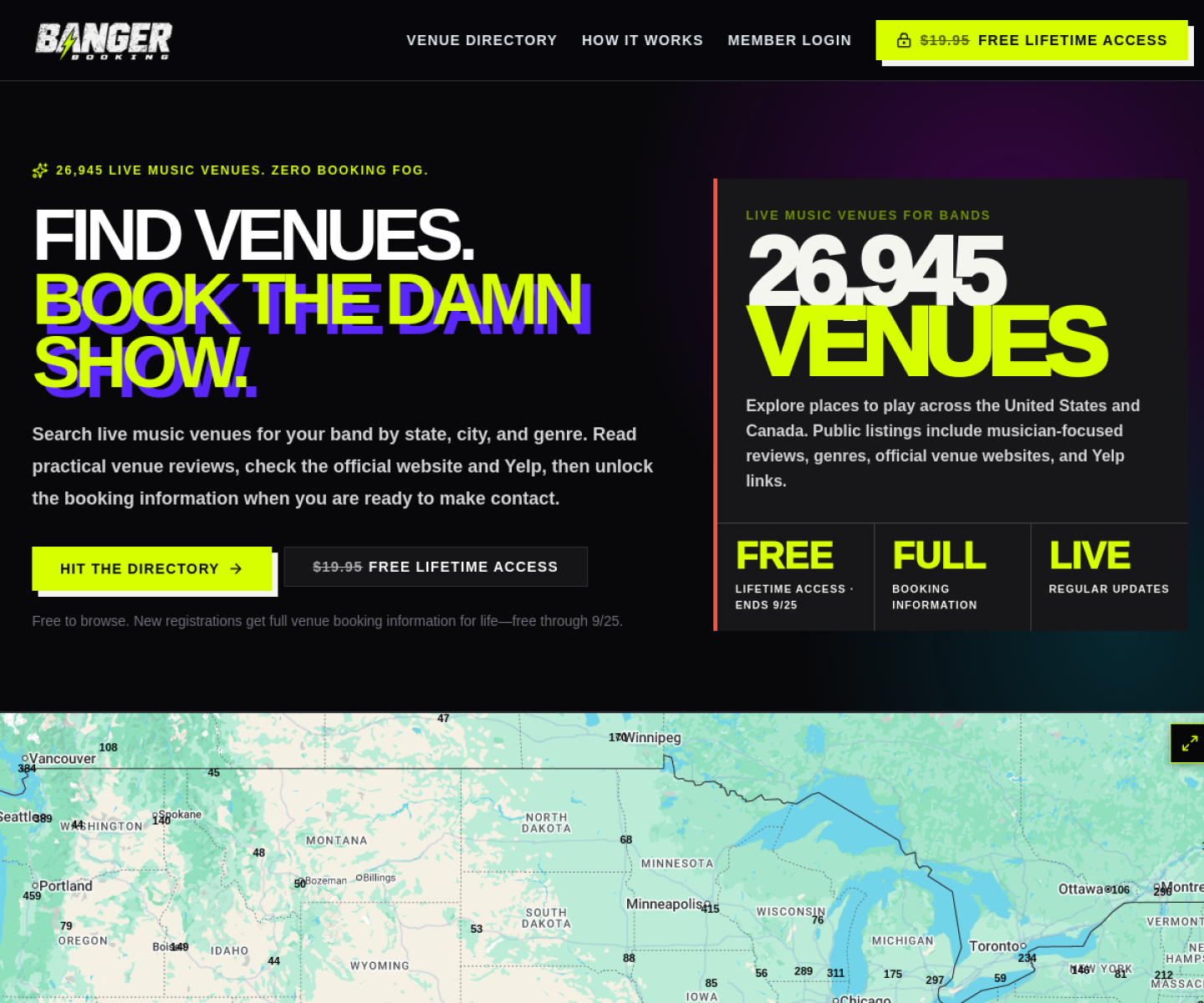 BangerBooking venue search website