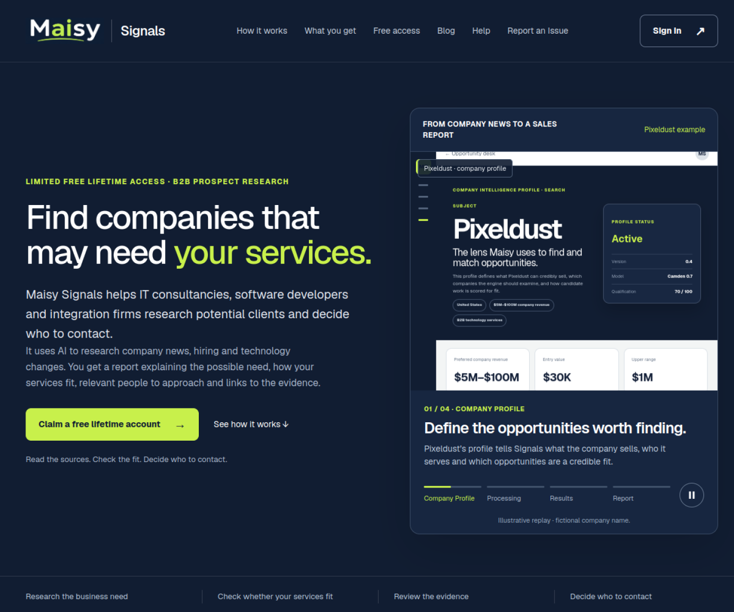 Maisy Signals research interface