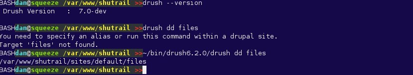 drush 7 won’t take a command without a site alias?
