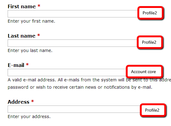 Profile2 regpath move account email field, into profile2 form and handle submit