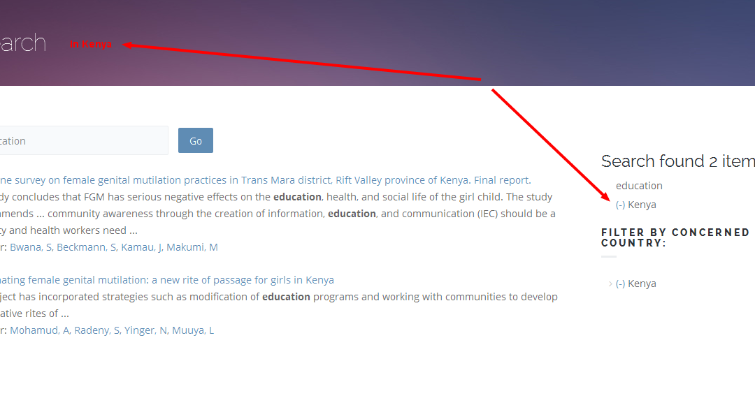 How to update the search title and page title depending on facet options