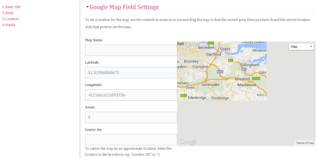 How to display google map field in hidden div?