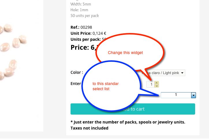 Set default "Quantity" dropdown select in product. Commerce Kickstart