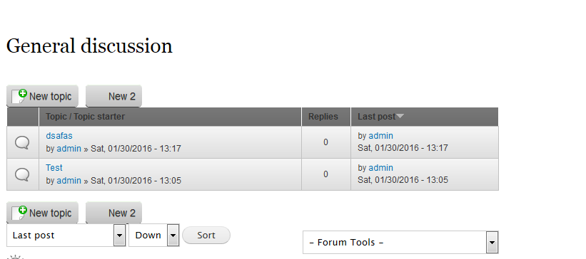 Hide new topic link based on the forum topics