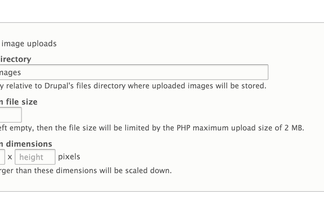 Configure inline images upload path per content type