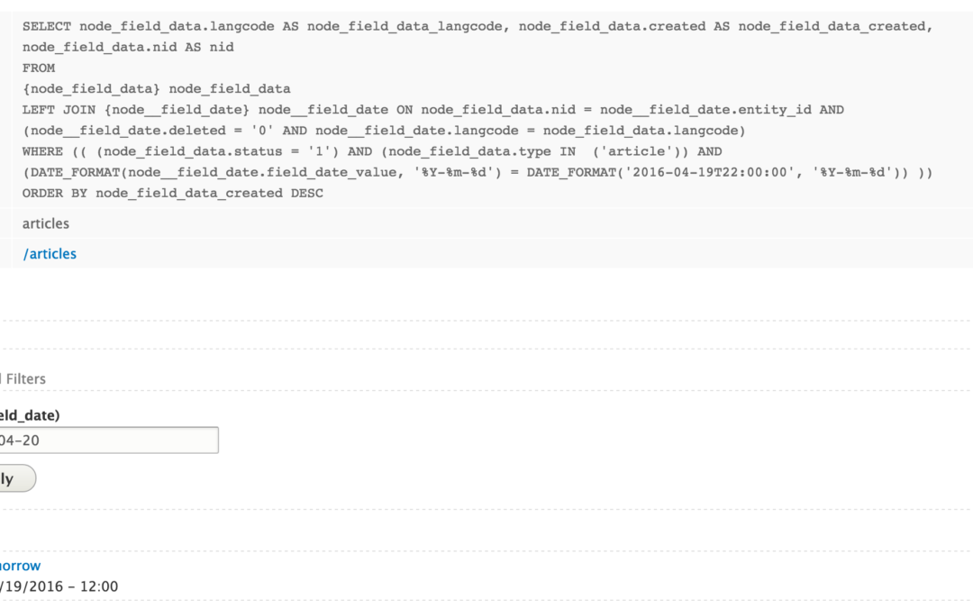 Exposed date filter adds a timezone offset in query