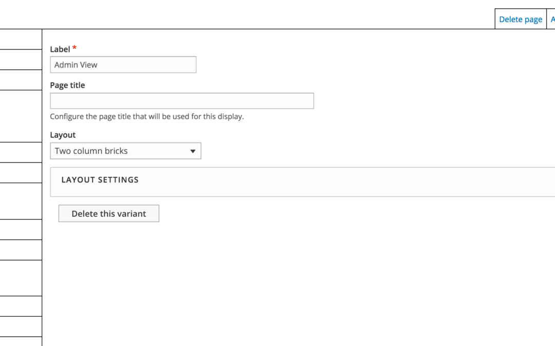 Creating a layout with Page Manager