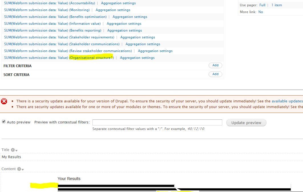 How do I show webform component labels in a chart using Views chart format?