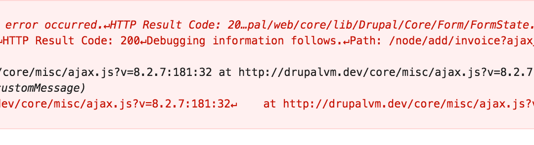 Ajax error on node form edit page