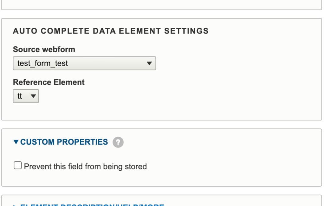 Web form Custom element