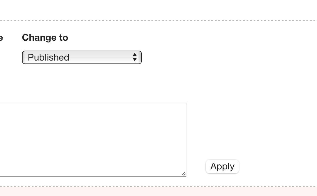 Changing the Moderation State Control Box input to a textarea